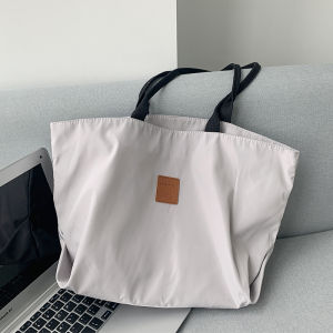 【Local Seller】Nylon Canvas New Design Single-Shoulder Tote Bag Water-Proof Women Men Canvas Bag With Zipper high-Capacity Leisure A4 Folder Laptop Large Size Bag