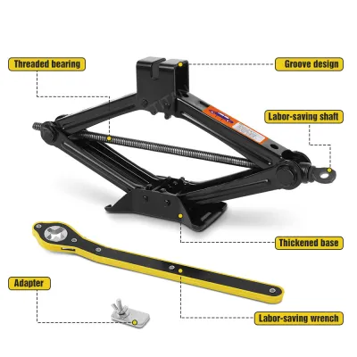 1/1.5/2.5Ton Hand Cranked Portable Car Jack Repairing Wrench Tool Ratchet for SUV and Auto