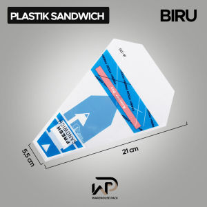 ( 10 Pcs ) Plastik Sandwich Segitiga | Kemasan Plastik Sandwich 21 cm x 55 cm | Plastik Roti Sandwich | Triangle Sandwich Bags