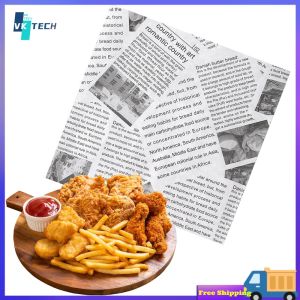 [ VKTECH ] Heavy Duty Waxed Deli Paper Sheets 500 Pieces 25x25cm for Fast Food and Catering Use