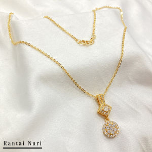 Kalung Liontin Permata Zircon Lapis Emas Xuping Aksesoris Perhiasan