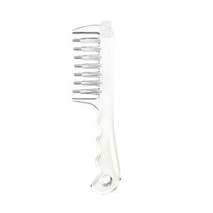MRCHUA 7-Tooth Essential Oil Applicator Massage Comb Transparent Rolling Metal Teeth Scalp Liquid Applicator Comb Precise Scalp Applicator Hair Care Tool