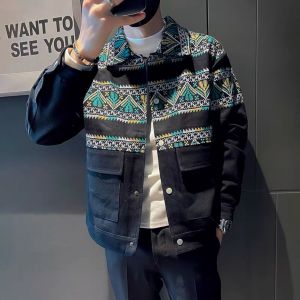 Naimo Autumn and Winter Mens Trend Fried Street High-end Sense Mens Jacket Spring and Autumn Jacket Handsome Casual Top