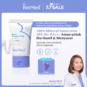 Dr. BeeMed® Bee Protected Sunscreen SPF 50 PA+++ - 100% Mineral Sunscreen Pelembap Kulit Wajah Aman untuk Ibu Hamil & Menyusui BPOM