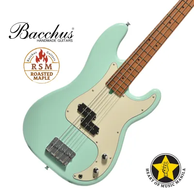 Bacchus 4 Strings Bass Guitar BPB-1DX RSM/M SFB Precision Bass Guitar – Roasted Maple Neck Stainless Frets – Sea Foam Blue Bass Guitar