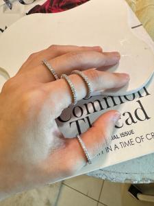 Cincin Listring Mata Premium Quality Anti Karat Anti Luntur - Fashionable - Lapis Emas Putih Asli Perak 925