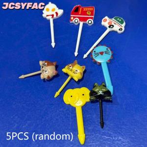 JCSYFAC Động vật trái cây Ngã Ba cấp thực phẩm nhựa mini phim hoạt hình trẻ em bánh trái cây tăm Bento Ăn Trưa Bento phụ kiện bên trang trí quà tặng