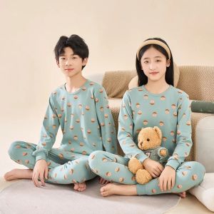 100% Cotton Kids Pajamas Cat Pijamas Set for Teen Girls Homewear Boys Nightwear Winter Childrens Sleepwear For Boy 12 14 16 18Y2026