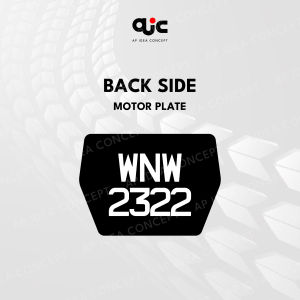 Custom Motorcycle License Plate | Crystal Font + Plate Cover + Stickers | Personalized Plate Number Set