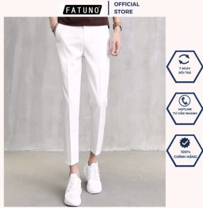 Quần tây âu nam màu trắng phom hàn quốc đẹp giá rẻ ống côn chất vải đẹp dày dặn bao lỗi 1 đổi 1