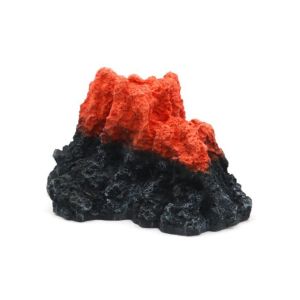 BMFUEW Simulated Volcano Oxygen Pump Decor Natural Style Resin Aquarium Volcano Ornament Aquarium Stone Decor Fade Resistant Underwater Volcano Landscape Home Crafts