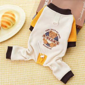 OUTOPEN Dày hơn Bộ đồ liền cho chó Khối màu Mẫu gấu Áo hoodie nỉ cho chó Bộ đồ bảo vệ cho chó Thoải mái Áo nỉ cho chó con Mùa thu mùa đông
