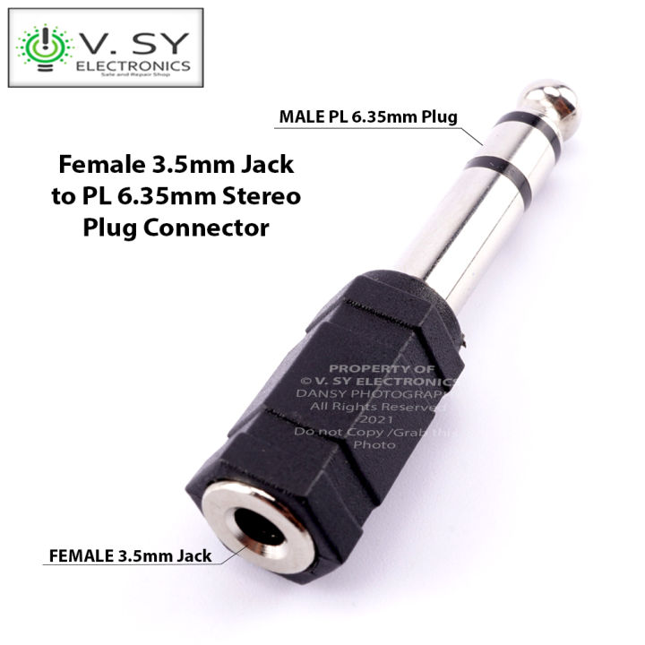 3.5mm Male 6.35mm Female Audio Adapter Jack