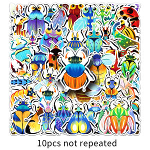 51ชิ้นสติกเกอร์ลายแมลงสุดสร้างสรรค์สติกเกอร์การตกแต่ง DIY สมุดจดแบบสนุกสติกเกอร์กันน้ำ