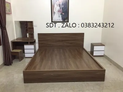 giường gỗ MDF có ngăn kéo có hộc