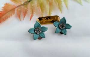 Hijabnur1 - Sepasang Anting klip Hija Bunga Kecil Handmade/Anting Jepit Hijab