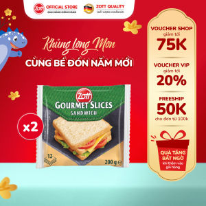 Giao Hoả tốc - COMBO 2 túi Phô mai lát Zott Gourmet Slices SANDWICH nhập khẩu từ Đức (gói 200g – 12 lát)
