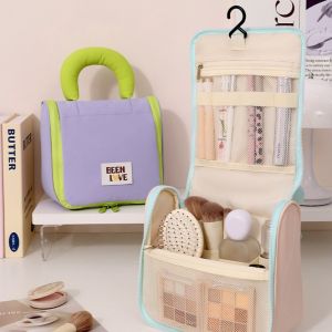 KINTHAZER withHanging Hook Toiletry Washbag Large Capacity Wet and Dry Makeup Bag Multifunctional Space Saving Hanging Toiletry Bag Women