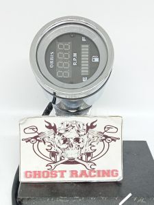 Spidometer Bulat chrom rpm Amper bensin LED semua motor universal