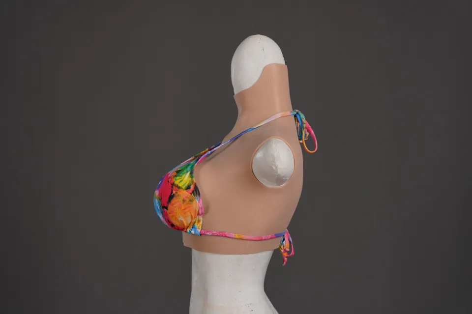 Silicone Breast Form Halterneck Type Artificial Fake Boobs For Mastectomy  Crossdresser C Cup
