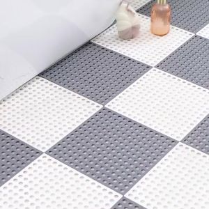 Interlocking Anti Slip Floor Mat Drainage Splicing Mat Bathroom Pool Balcony Kitchen Non-slip Tile Mat