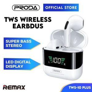 REMAX Earbuds TWS Wireless Earbuds Wireless TWS-10 Plus True Wireless Earbuds Bass Earbuds Stereo Earbuds Ear fone 无线耳机