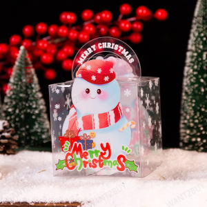 UMI Christmas Eve Apple Box New Year Xmas Gift Box Transparent Biscuit Party Gift Cookies Nougat PVC Packaging Box 圣诞礼物礼品盒