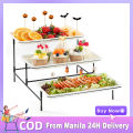 3 Layer Serving Platter Buffet Cake Display Rack Cupcake Stand Serveware Holder Party Pastry Cake Fruit Tray Plate Creative Snacks Bread Cookie Dessert Candy Storage Plate For Wedding Christmas Party. 