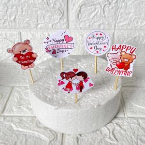 Topper Valentine Day Kecil isi 5 pcs ukuran 4 cm