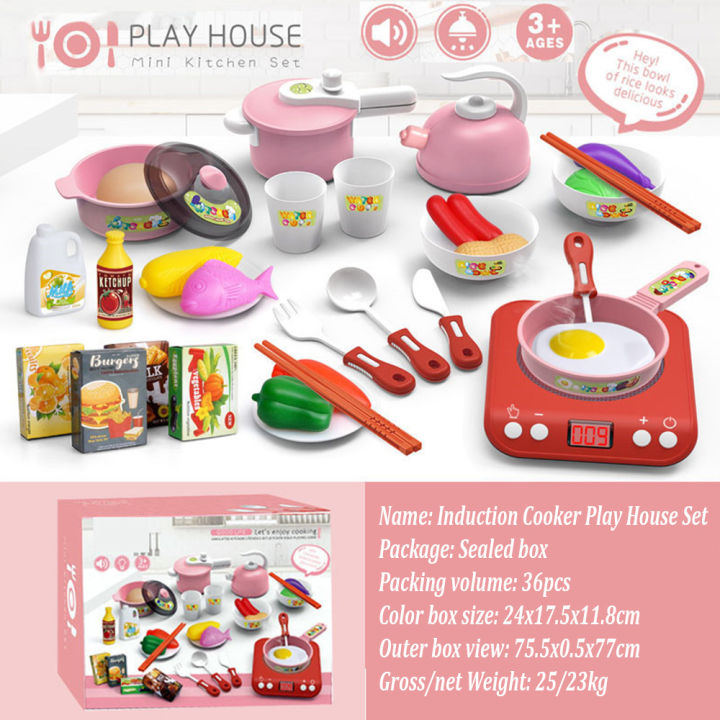 Mini Kitchen Play House Toy Set Cooking Simulation Cute
