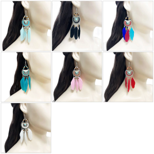 Fashionable Feathers Dangle Earrings Breathable Portable for Extended Wear Without Irritation