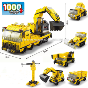 Mô hình lắp ráp xe cần cẩu lego xe máy xúc lego xe máy đào - Đồ chơi lắp ráp phát triển tư duy cho bé trai từ 6 tuổi