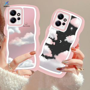 Xinyu Casing hp Xiaomi Poco M3 Pro Poco M3 Poco X3 NFC Hari Painting Minyak dan Awan Malam Bintang Bulan Wave Edge TPU Dua Kasus Softcase