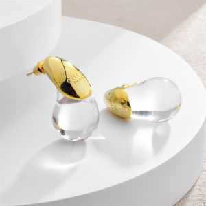 Hmeme ต่างหูหยดน้ำเรซินใส1คู่ต่างหูแฟชั่นอเนกประสงค์แบบเรียบง่ายสำหรับผู้หญิงเด็กผู้หญิงของขวัญต่างหูส่วนตัว