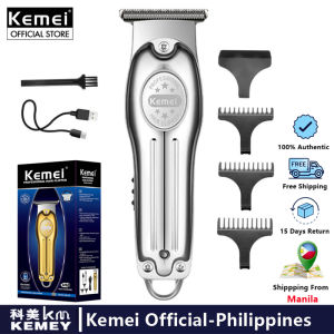 Kemei KM-679 Full Metal Body Hair Clipper Mens Adjustable Electric Hair Clipper Rechargeable Beard