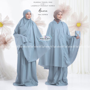 MUKENA DEWASA TRAVEL MINI 2IN1 LASERCUT PARASUT KOREA AMARA