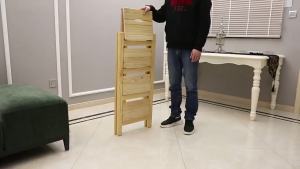 IGDL Folding ladder chair solid wood no installation ladder stool home steps footrest ascending ladder