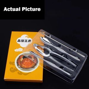 4Pcs Stainless Steel Crab Cracker Clamp Pliers Crab Leg Scissors Spoon Fork Set