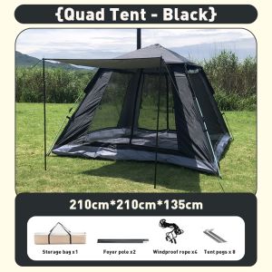 Outdoor camping inflatable tent 4-6 person family tent Waterproof pump gift Moisture-proof mat