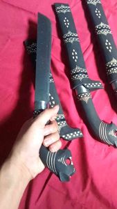 GOLOK BEDOG GAGANG MACAN SARUNG MOTIF ASLI BANTEN
