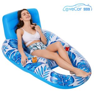 Inflatable Pool Floating Backrest Chairs Multifunctional Water Sports Floating Seat Portable Foldable Swimming Pool Accessories