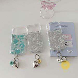 For iPhone 17 Pro Max Case TPU Letters Mirror Rose Phone Case For 16 15 Cover Aesthetic Korean Cute