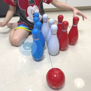 Toynamus ของเล่นเด็ก โบลิ่ง ของเล่น Bowling. ขนาด 22cm. เกมส์ โบลิ่งกล่อง 10 พิน และ บอล 2 ลูก สีสดใส