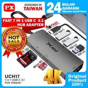 USB Hub Type C Converter Laptop Macbook to HDMI SD Card 7in1 PX UCH17