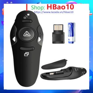 Bút Trình Chiếu Slide PowerPoint Laser đỏ không dây kèm USB kết nối nhỏ gọn tiện lợi chất lượng cao Màu Đen Nút ấn nhạy