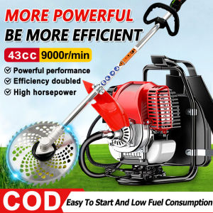 Gasoline Backpack Brush Cutter 43CC 2-Stroke Heavy Duty Grass Cutter Trimmer Gardening Tools Petrol Mesin Rumput
