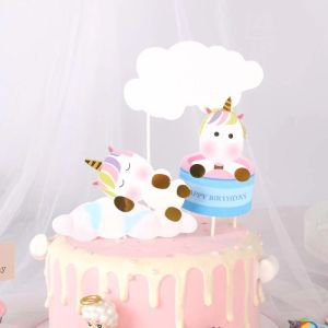 888party Happy Birthday Cake Topper Acrylic Letter Cake flag Party Supplies Decorations for Kid
