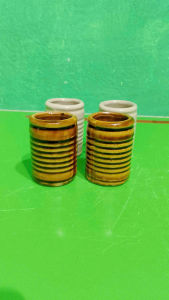 Combo 4 hủ đựng tăm bằng gốm màu nâu và màu kem