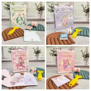 Paket Sticker Label Perata Washi Tape Notes - QJF-D STIKER PAPERBAG - cute girl kado unik bungkus gambar hadiah sovenir alat tulis kerja sekolah kantor lucu