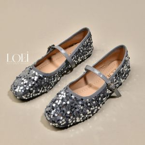 LOEI Yubi Tali Flatshoes Wanita Sepatu Sequin Elegant Kekinian 5051